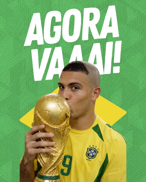 AGORA VAI SELEÇÃO HEXA COPA DO MUNDO BRASIL CANVA EDITÁVEL