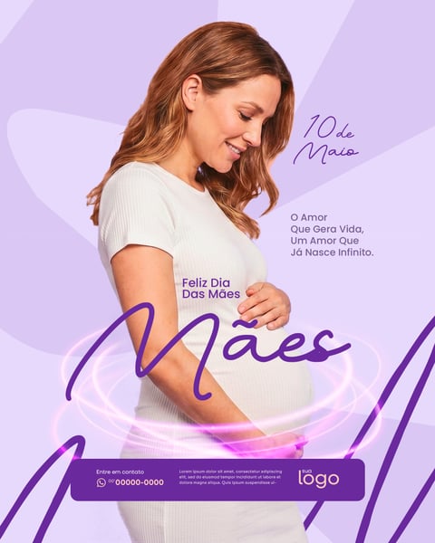FELIZ DIA DAS MÃES AMOR QUE GERA VIDA SOCIAL MEDIA FEED PSD EDITÁVEL