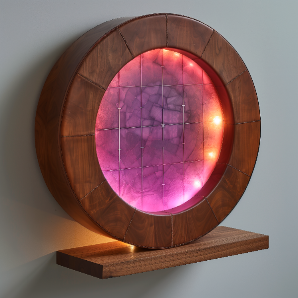 ELEMENTO DE MADEIRA COM LUZES EM 3D | IMAGEM