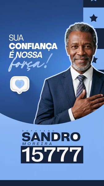 CAMPANHA ELEIÇÃO POLÍTICA DEPUTADO CAMPANHA ARTE SOCIAL MEDIA PSD EDITÁVEL 2 STORY