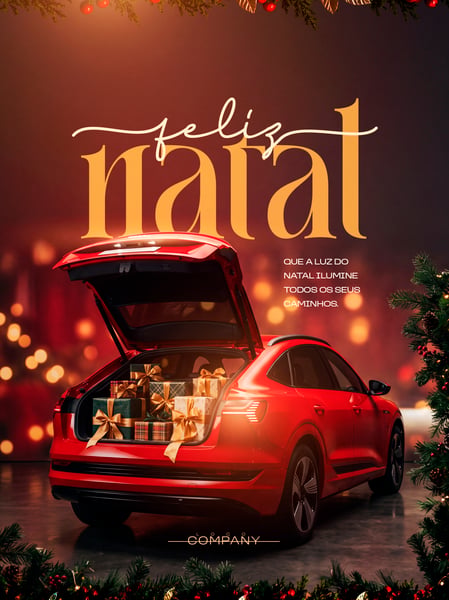 NATAL AUTOMOTIVO COM CARRO VERMELHO SOCIAL MEDIA FLYER PSD EDITÁVEL