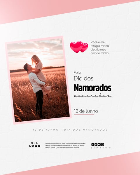 DIA DOS NAMORADOS 12 DE JUNHO SOCIAL MEDIA FEED EDITÁVEL