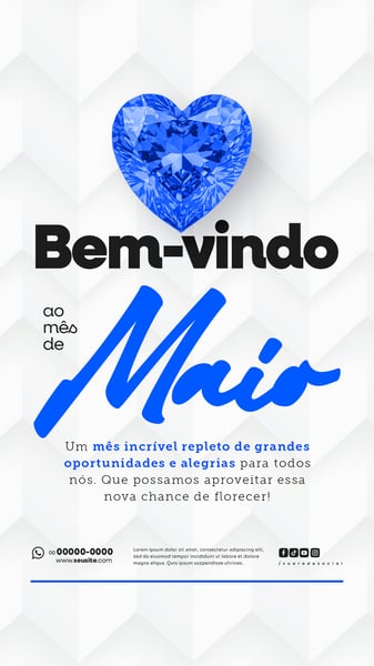 BEM VINDO MAIO SAUDAÇÃO MÊS SOCIAL MEDIA POST EDITÁVEL STORY 1