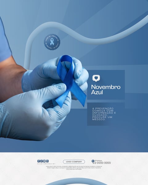 NOVEMBRO AZUL CAMPANHA CONSCIENTIZAÇÃO SAÚDE MASCULINA SOCIAL MEDIA PSD EDITÁVEL 2