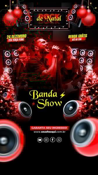 FLYER EVENTO MÚSICA ROCK DE NATAL STORIES