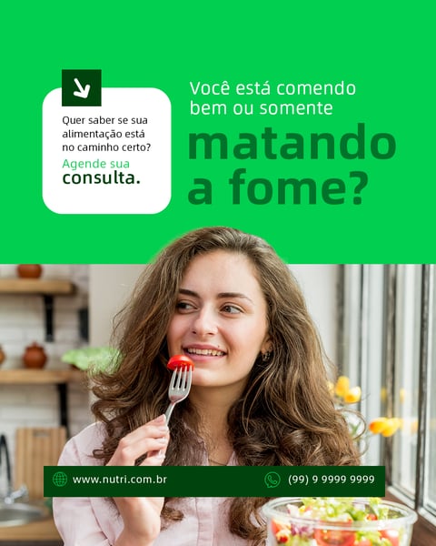 IRI NUTRICIONISTA MATANDO A FOME SOCIAL MEDIA NUTRIÇÃO PSD EDITÁVEL