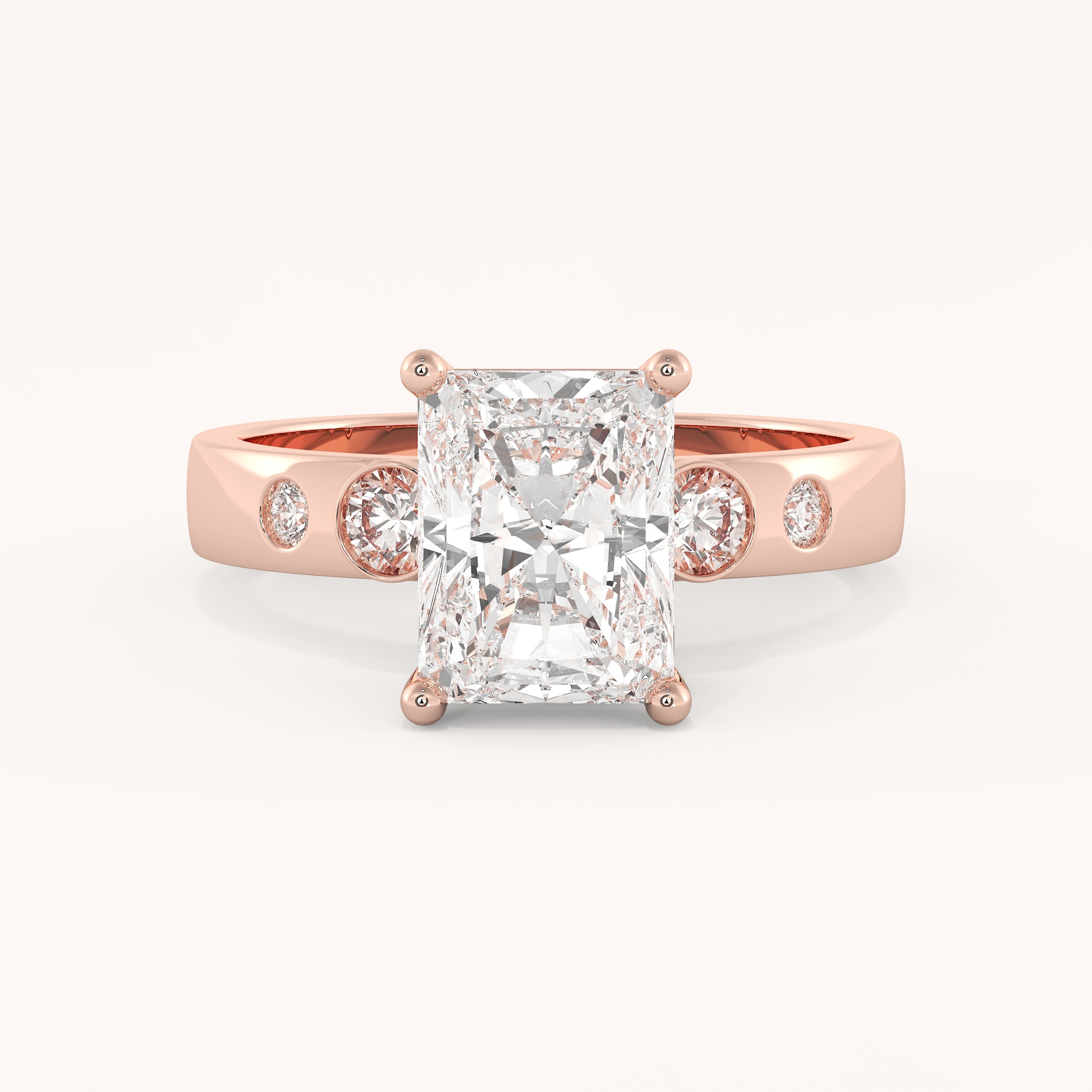 rose gold dress ring 14K Rose Gold Round Morganite and Diamond Engagement Ring
