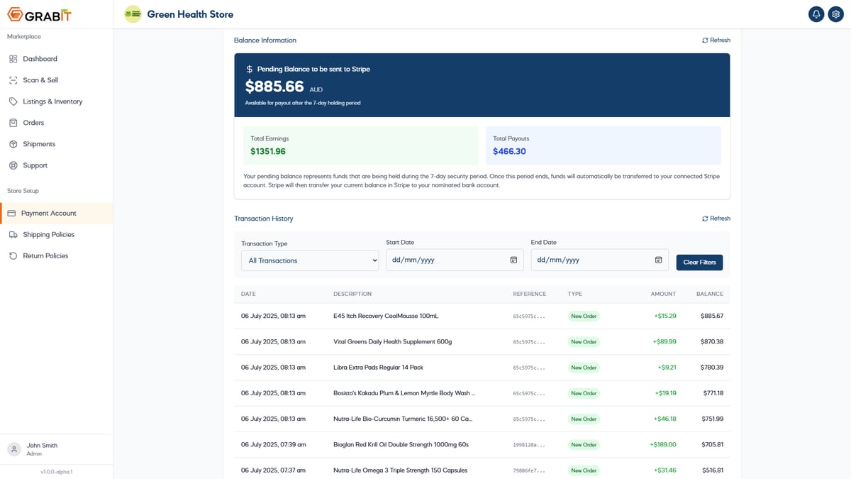GRABIT payment wallet