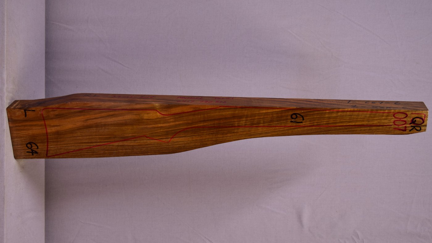 Right side of QR007 stockwood blank