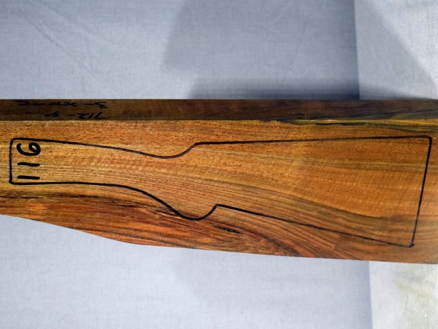 Left side of TS 116 stockwood blank