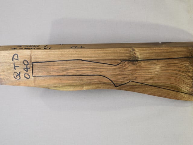 Left side of QTD 040 stockwood blank