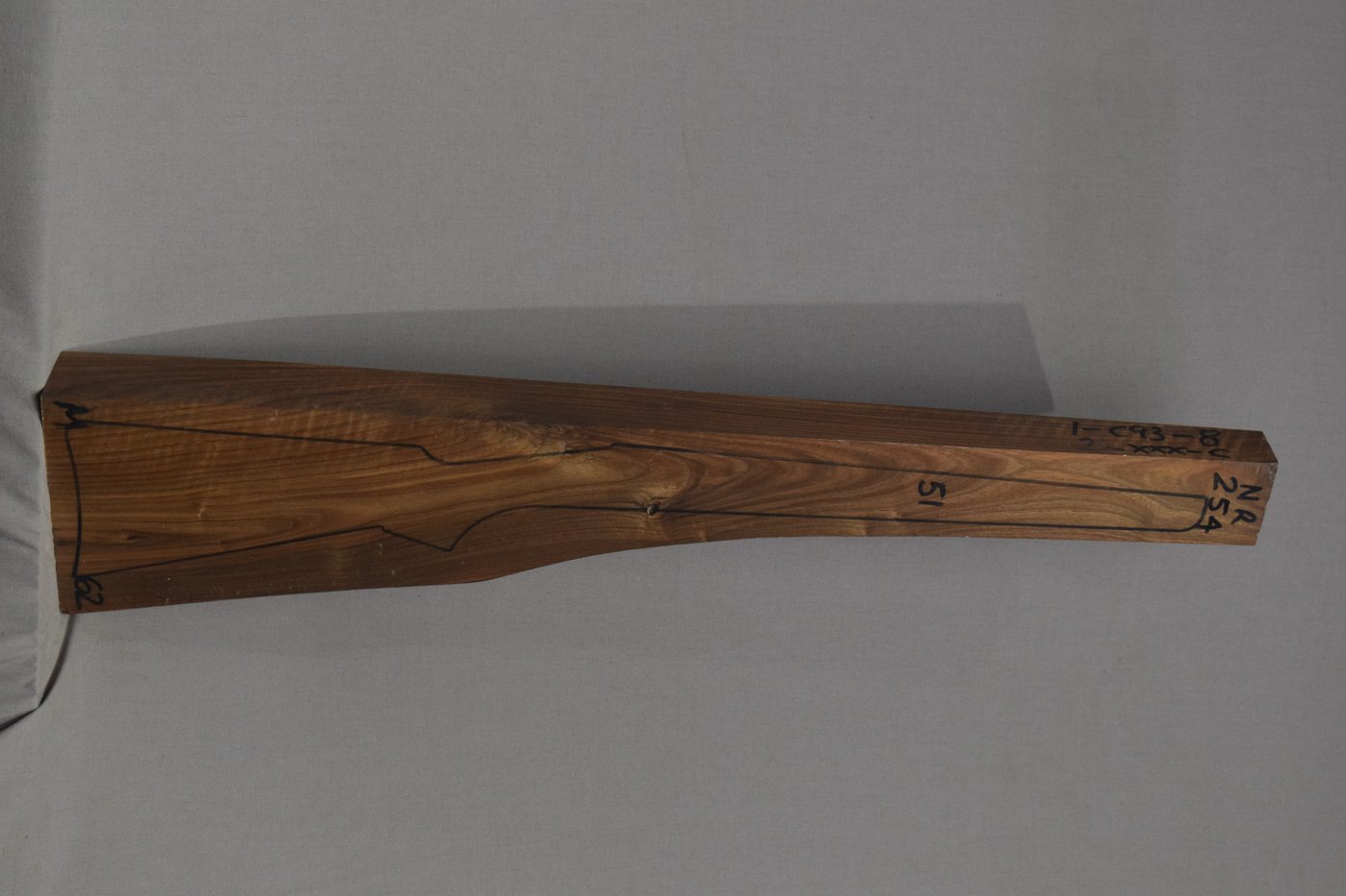 Right side of NR 254 stockwood blank