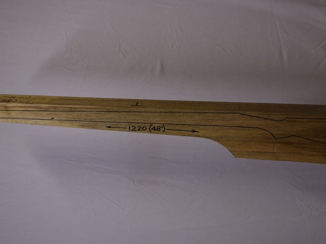 Left side of STDM 007 Target stockwood blank
