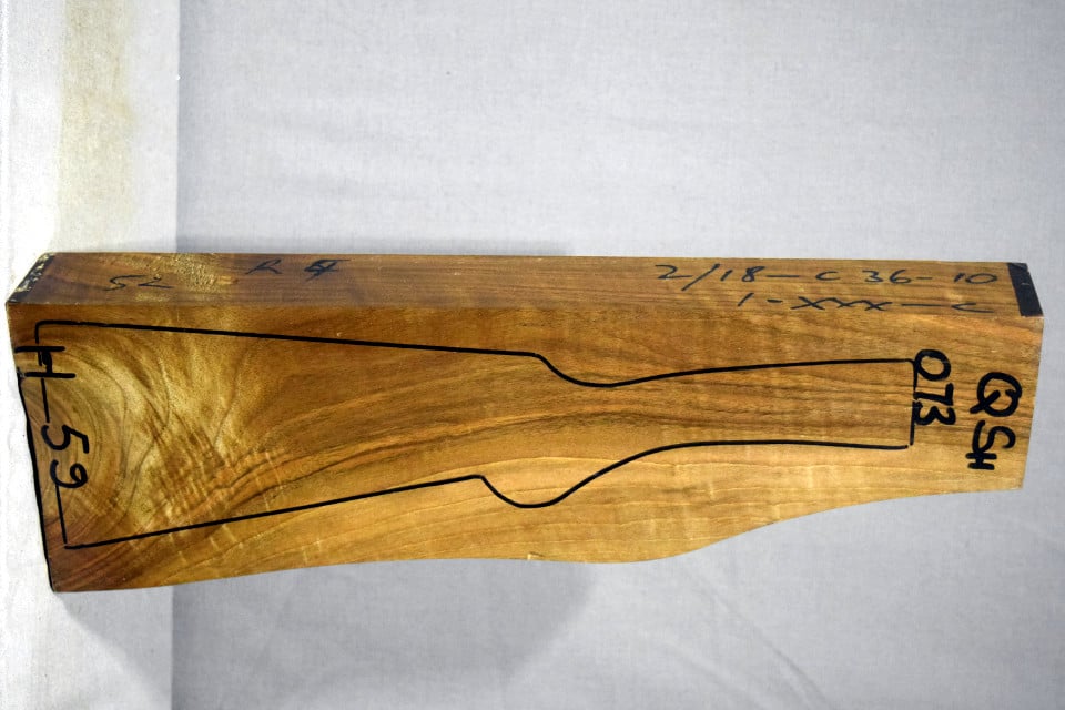 Right side of QS 073 stockwood blank