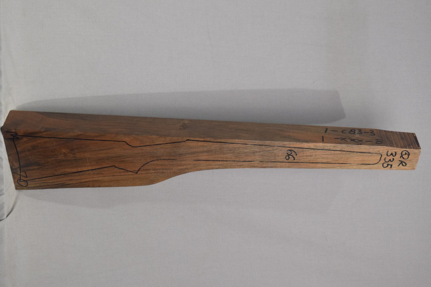 Right side of QR 335 stockwood blank