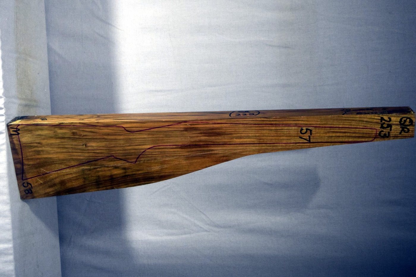 Right side of QR253 stockwood blank