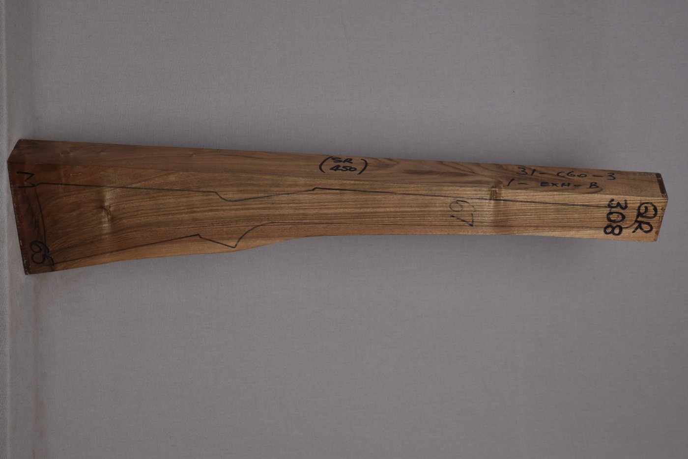 Right side of QR 308 stockwood blank