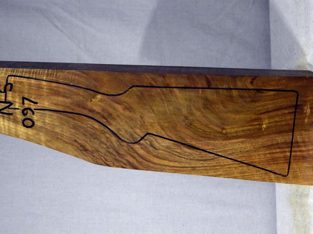 Left side of NS 097 stockwood blank
