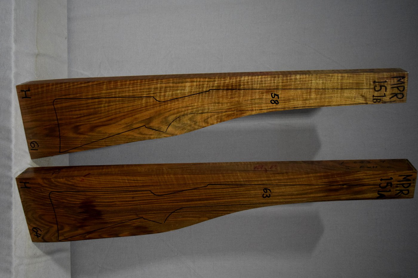 Right side of 151A & 151B stockwood blank