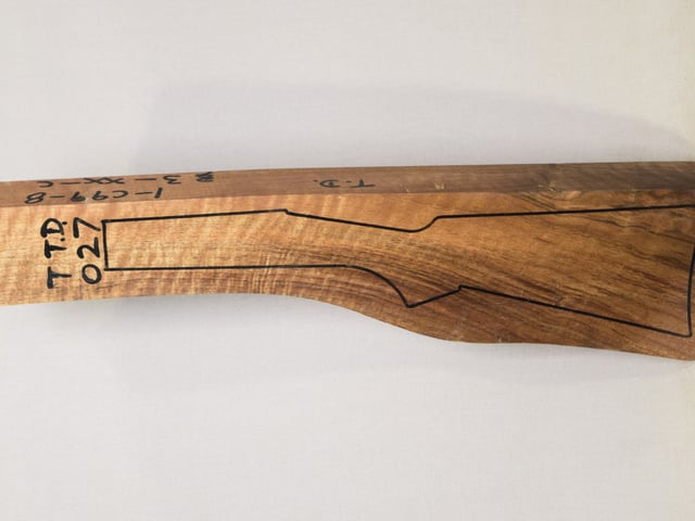 Left side of TTD 027 stockwood blank