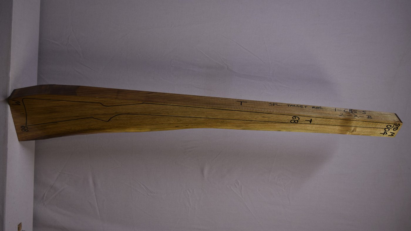 Right side of STDM 004 Target stockwood blank