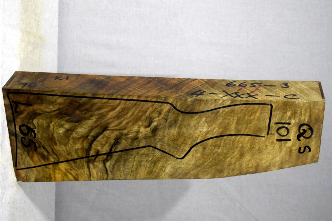 Right side of QS 101 stockwood blank