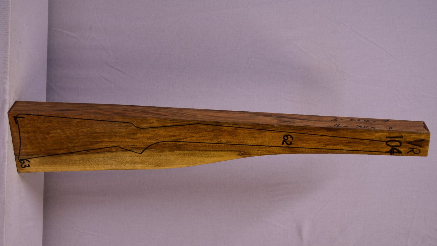 Right side of VR104 stockwood blank