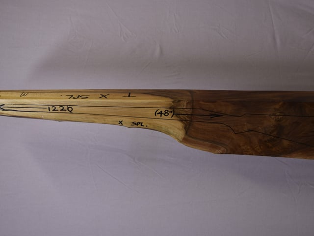 Left side of VM 001 Target stockwood blank