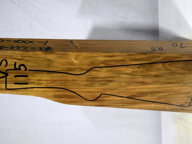 Left side of VS 115 stockwood blank