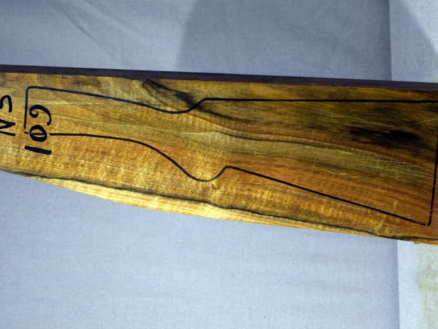 Left side of NS 109 stockwood blank