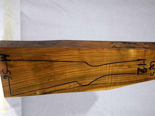 Right side of QS 112 stockwood blank