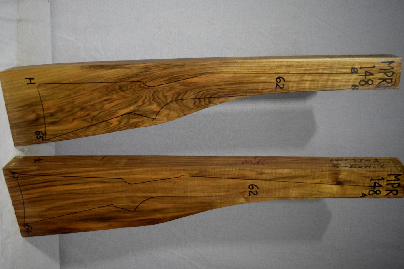 Right side of 148A & 148B stockwood blank