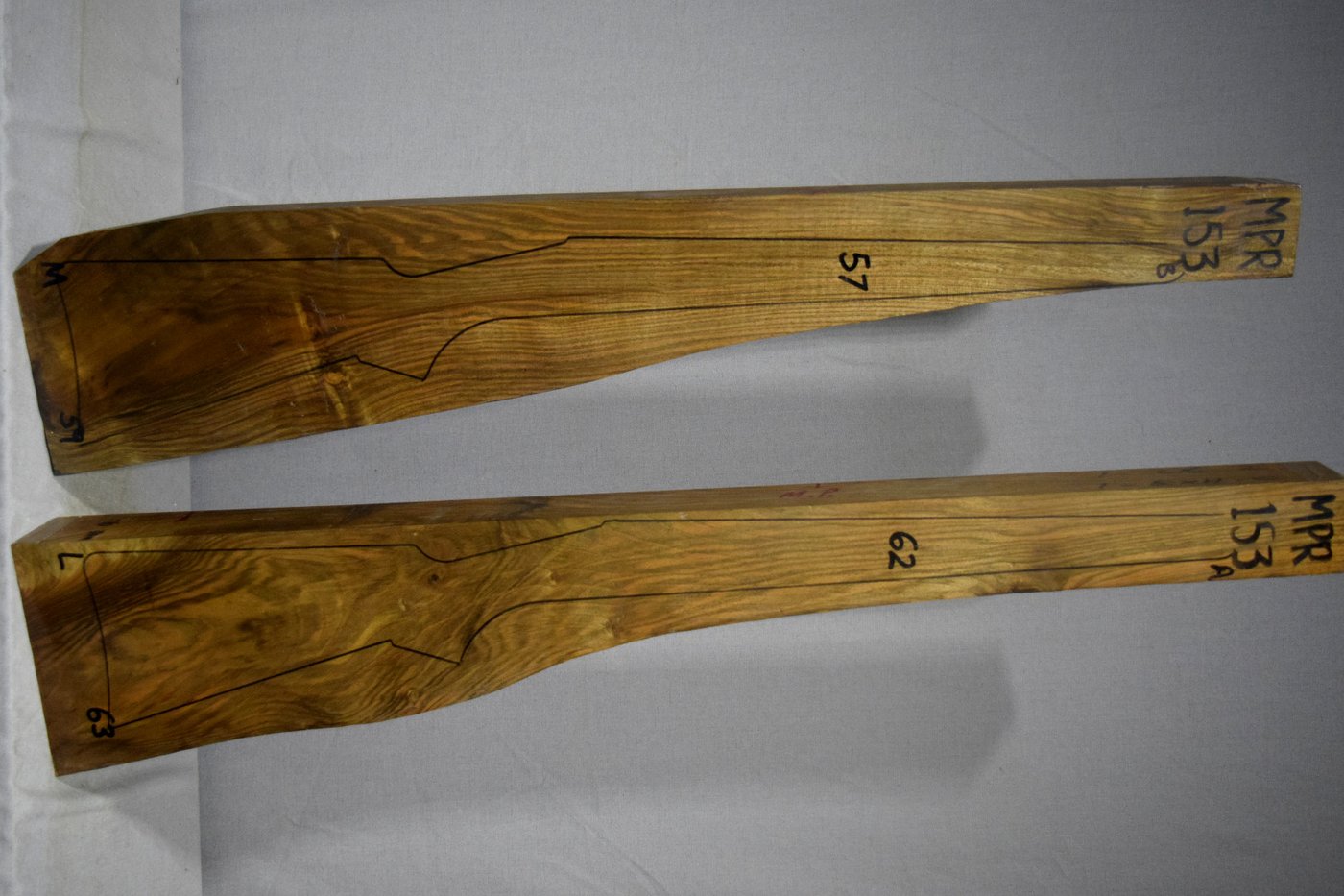 Right side of 153A & 153B stockwood blank