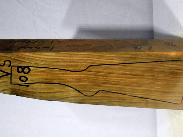 Left side of VS 108 stockwood blank