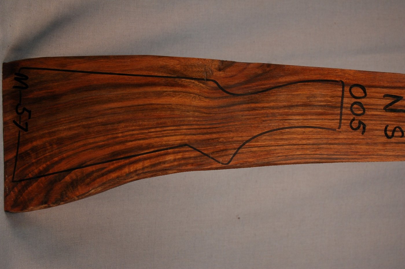 Right side of NS 005 stockwood blank