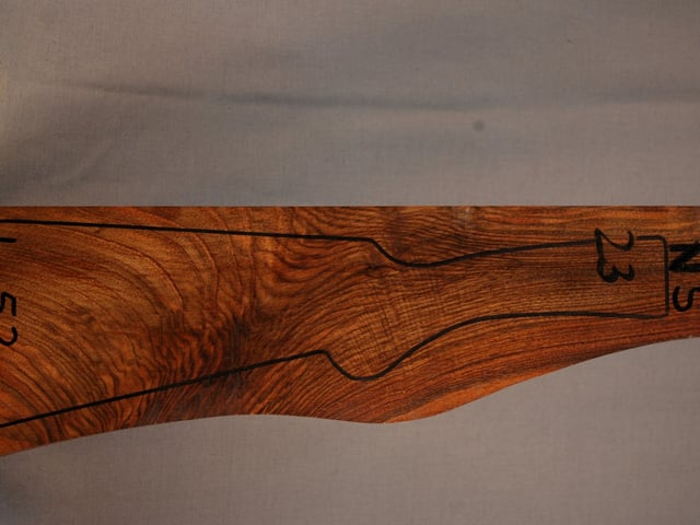 Right side of NS 23 stockwood blank