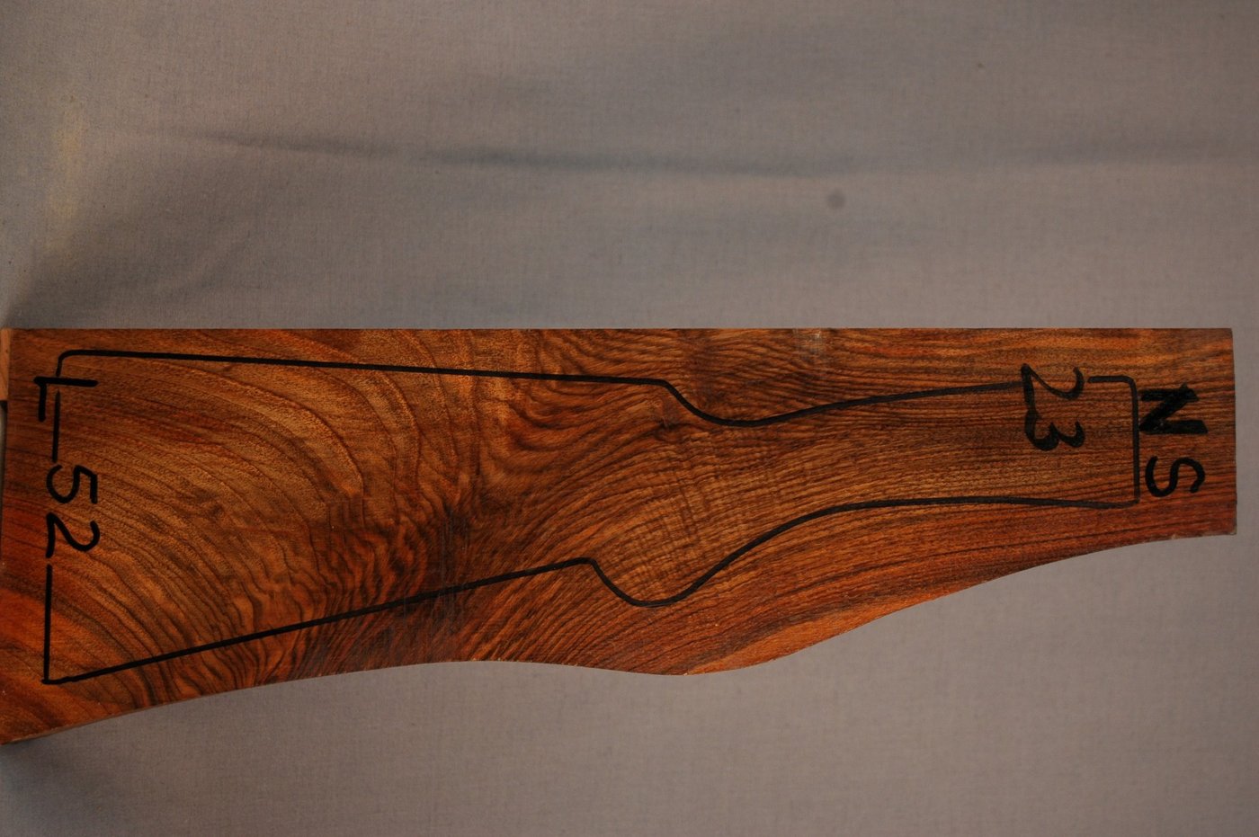 Right side of NS 23 stockwood blank