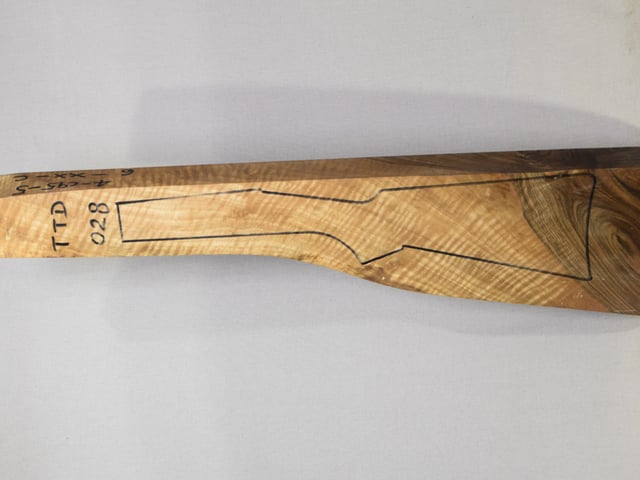 Left side of TTD 028 stockwood blank