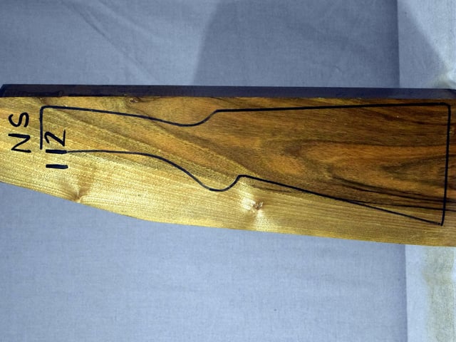 Left side of NS 112 stockwood blank