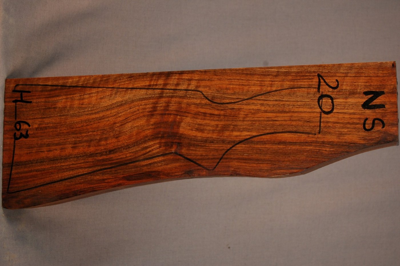 Right side of NS 20 stockwood blank