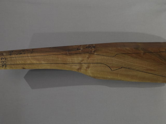 Left side of TR 383 stockwood blank