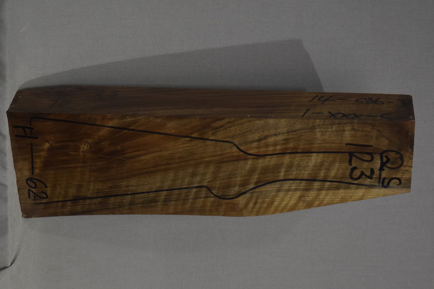 Right side of QS 123 stockwood blank