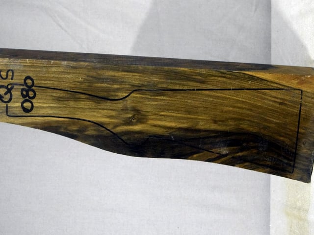 Left side of QS 080 stockwood blank
