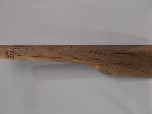 Left side of QR 332 stockwood blank