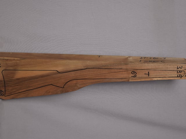 Right side of TR 335 stockwood blank