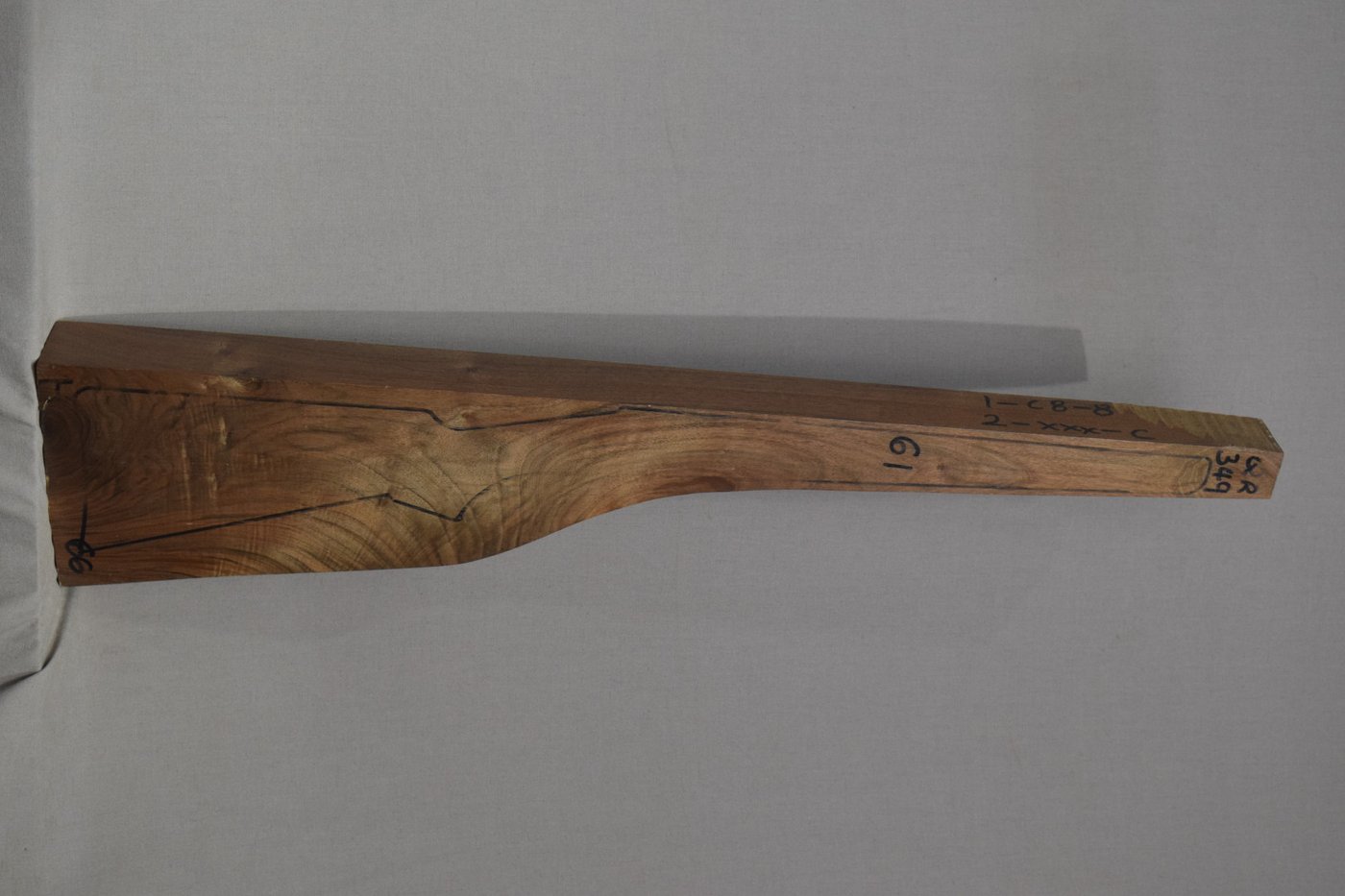 Right side of QR 349 stockwood blank