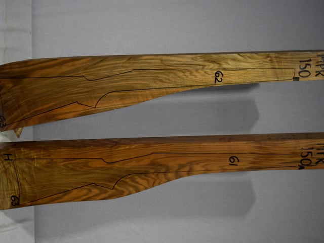 Right side of 150A & 150B stockwood blank