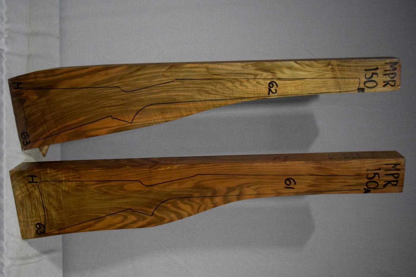 Right side of 150A & 150B stockwood blank