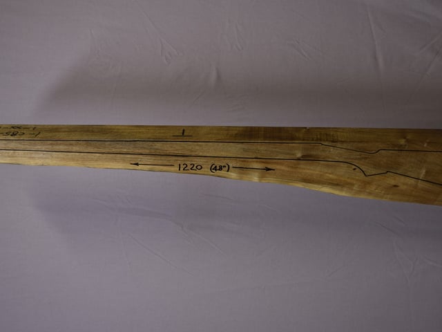 Left side of TM 009 Target stockwood blank
