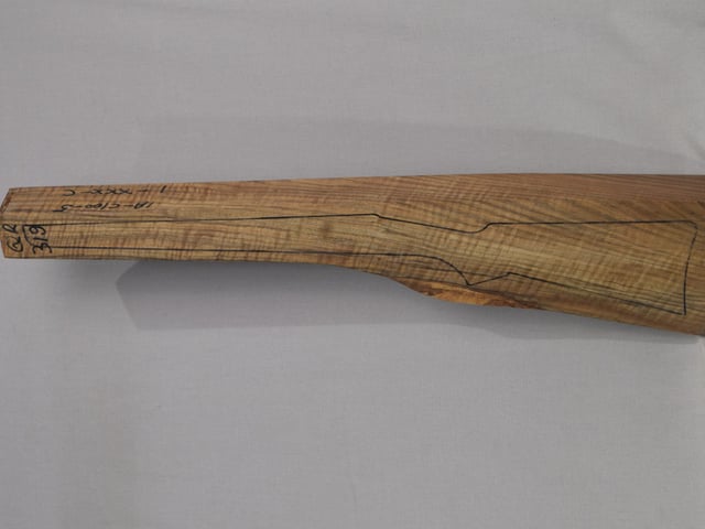 Left side of QR 319 stockwood blank